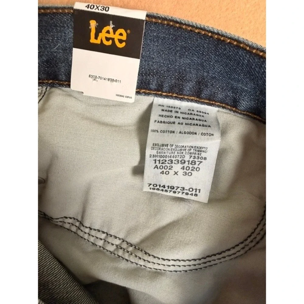 Lee Regular Straight Men's Jeans 40x30 Medium Wash NWT 100% Cotton